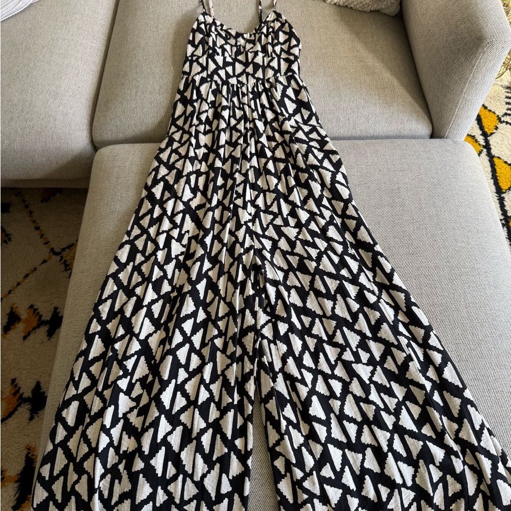 Black and White Geometric Jumpsuit